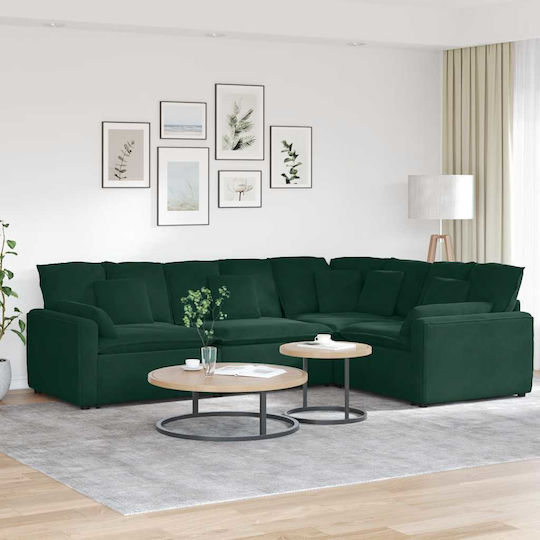 Ecksofa Samt Dunkelgrün 317x217x64cm