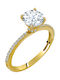 Xrisokosmima Single Stone Ring In 9K Gold With Zircon