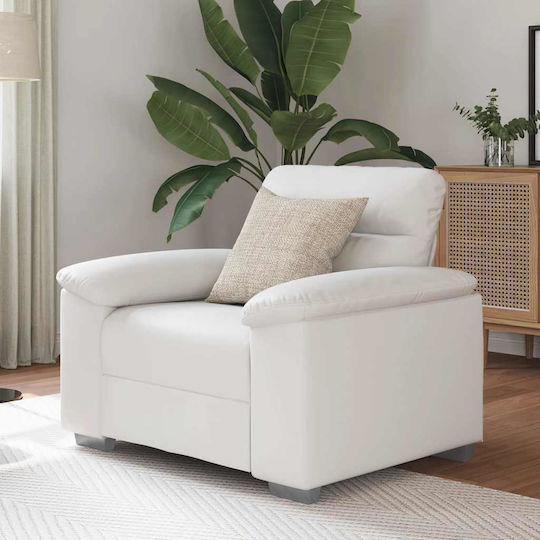 vidaXL Polstersessel aus Künstliches Leder Weiß 100x81x84cm