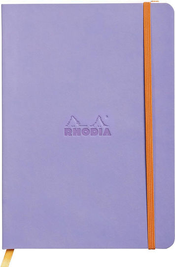 Rhodia Notebook A5 80 Sheets Ruled with Rubber Band Purple
