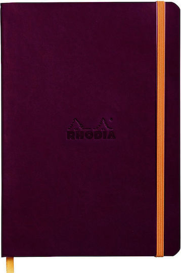 Rhodia Notebook A5 80 Sheets Ruled with Rubber Band Purple