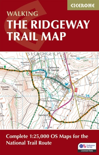 Ridgeway Trail Map - Cicerone Press - Paperback / Softback