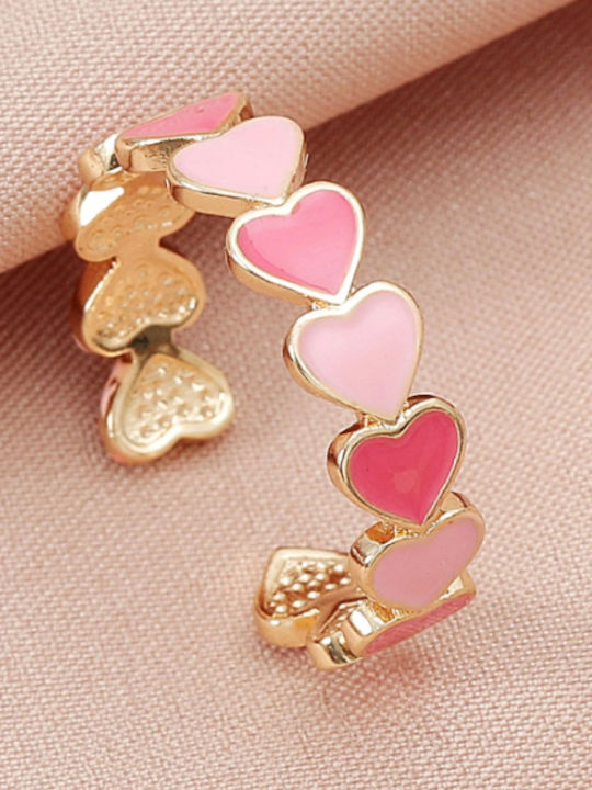 Gold Plated Kids Ring with Heart Design Opening RKID02