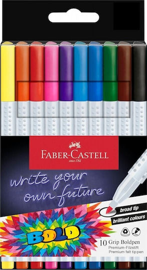 Faber-Castell Grip Μαρκαδόροι Σχεδίου Μαρκαδόροι 1mm Σετ 10 χρώματα