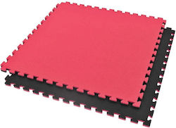 DBX Bushido Gymnastikmatte Puzzle 100x100cm 1Stück Beidseitig Rot Schwarz