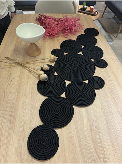 SteweHome Baumwoll Läufer Schwarz 120x45cm