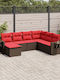 Canapea De Colț De Exterior Din Rattan Cu Perne 62x62x69cm