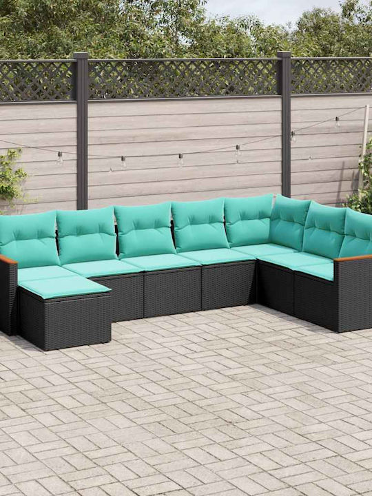 Outdoor Corner Sofa Rattan With Cushions 62x62x69cm