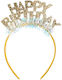 Headband "Happy Birthday" Gold Glitter