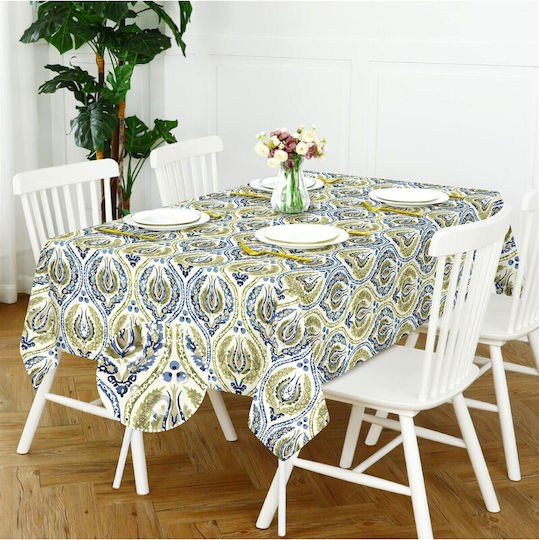 SteweHome Fleckabweisendes Blaues Tischtuch 100x120cm