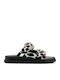 Black Print Slippers Special Heels Anatomic Sole