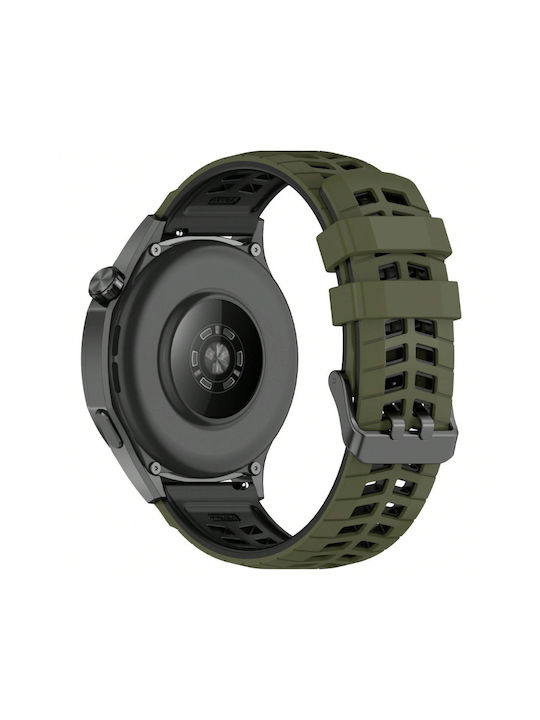 Curea Silicon Rugged Grid Garmin Forerunner 255 Vivoactive 4 Venu 2 45mm Verde Army
