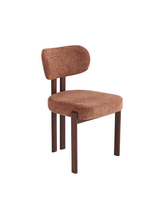 Glamor Dining Chairs with Fabric Upholstery Coffee-Walnut 2pcs 53x51x81cm
