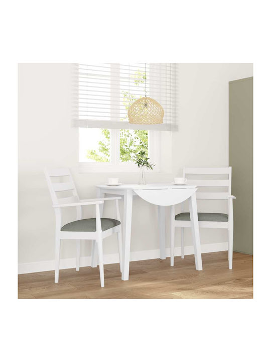 Wooden White Dining Chairs 2 Pieces 57x51.5x90 cm