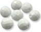 Glass Bead Polygonal White 14mm Hole 1mm Quantity 12 Pieces