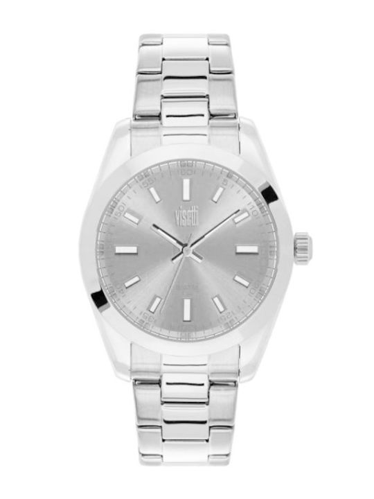 Visetti Womens Watch 36mm Battery with Silver Metal Bracelet