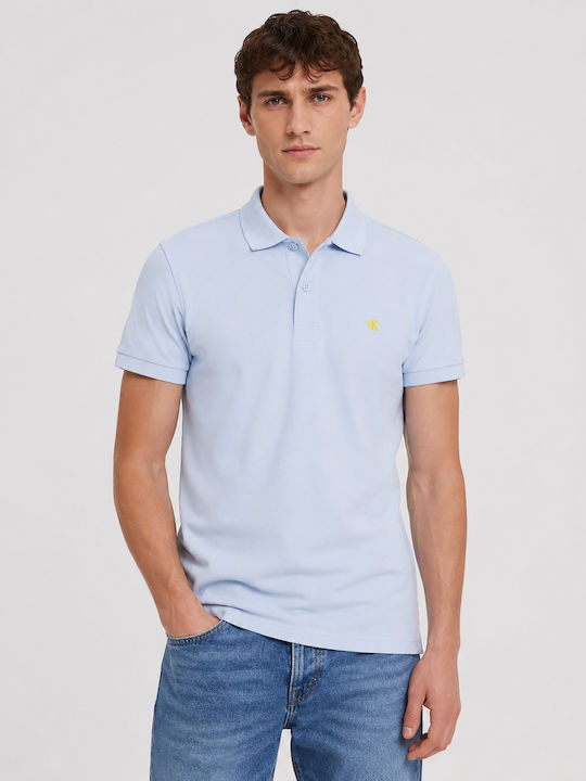 Calvin Klein Polo Short Sleeve Blouse Winter Sky