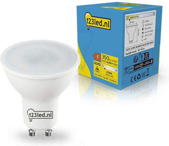 123led LED Лампа 4.5W За Цокъл GU10 Топло Бяло