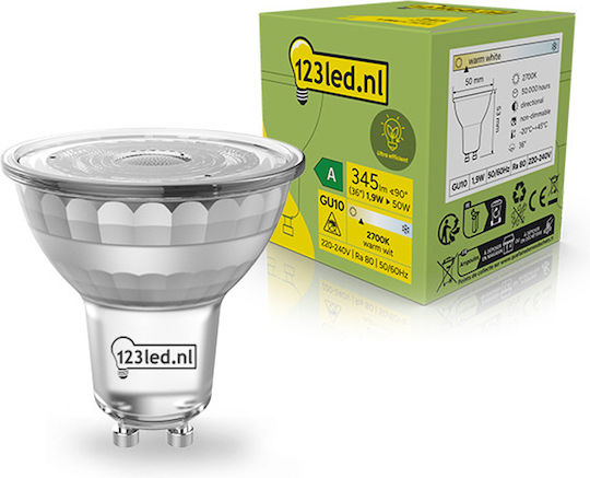 123led Λάμπα LED 1.9W για Ντουί GU10 Θερμό Λευκό
