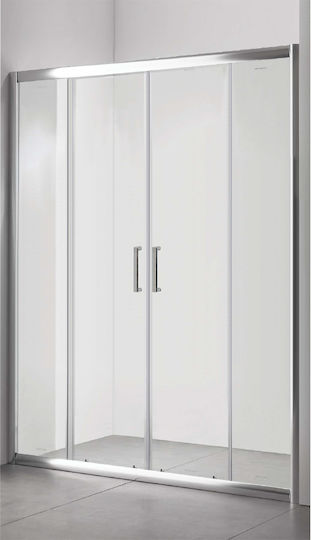 Crown Καμπίνα Ντουζιέρας με Συρόμενη Πόρτα 150x185cm Clear Glass Chrome