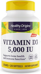 Healthy Origins Vitamin D3 Vitamine 5000iu 120 Weiche Kapseln