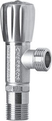 Cherbros Διακόπτης Γωνιακός 1/2'' X 1/2'' Περιστροφικός Premium Χρωμέ Abs Satin Βολάν