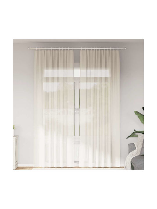 vidaXL Сет Пердета с Презрамки Крем 140x260см