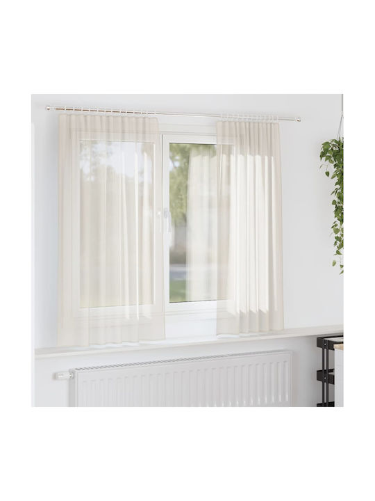 vidaXL Set Vorhänge mit Oberer Registerkarte Creme 140x140cm
