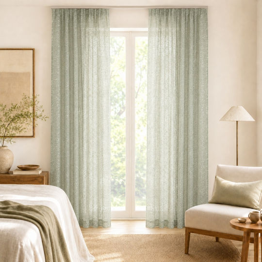My Home Luxury Curtain With Pencil Pleat Mint 280x270cm