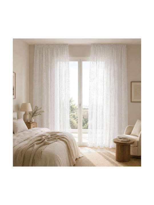 My Home Luxury Curtain with Pencil Pleat White 280x270cm