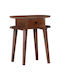 Bedside Table Made of Solid Wood Beige 50x35x55cm