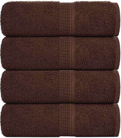 vidaXL Bath Towel Set 4pcs 30xcm Brown Weight 360gr/m²