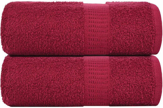 vidaXL Face Towel Burgundy 2 Pieces