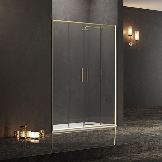 Karag Efe 600 Cabină Duș cu Ușă Glisantă 160x190cm Sticlă Mată Profil Auriu Karag Efe 600 Cabină Duș cu Ușă Glisantă 160x190cm Sticlă Mată Profil Auriu