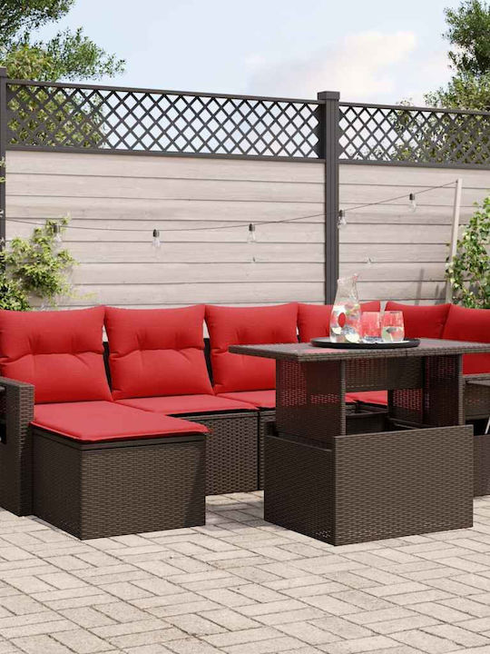 Garten- und Outdoor-Möbelsets 7 Stück Braune mi...