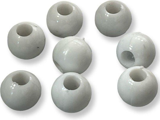 Acrylic Bead White 12mm Large Hole 5mm Jewelry & Crafts 100 pcs