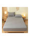 SpitiBazaar Single Bed Sheet With Rubber Hugger 100x200+30cm Light Gray