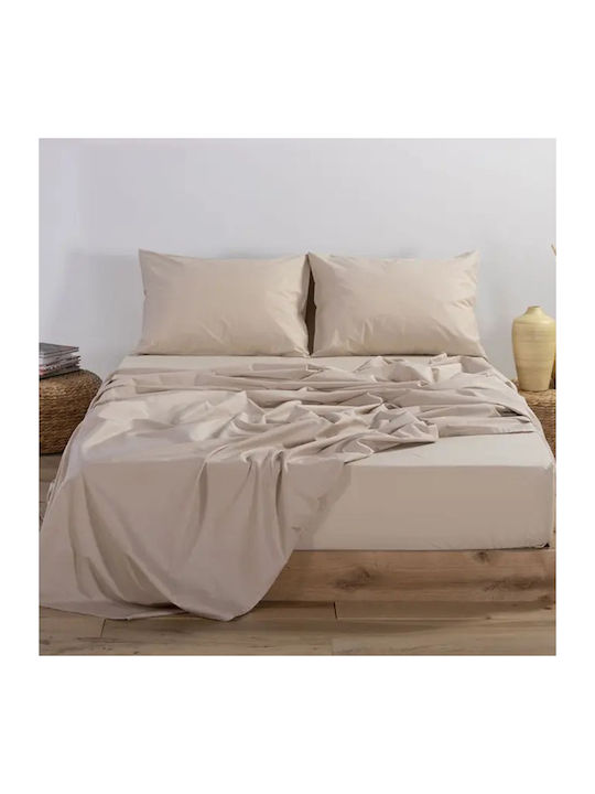 SpitiBazaar Single Bed Sheet With Rubber Hugger 100x200+30cm Gray Beige