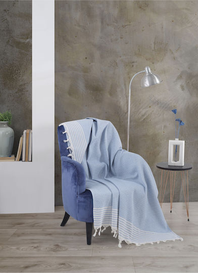 SteweHome Armchair Throw 150x180cm Blue