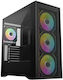 Krux Vox Gaming Carcasă PC Middle Tower cu Panou Lateral și Iluminare ARGB Neagră