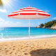 ForHome Folding Beach Umbrella Diameter 2.4m with UV Protection Red