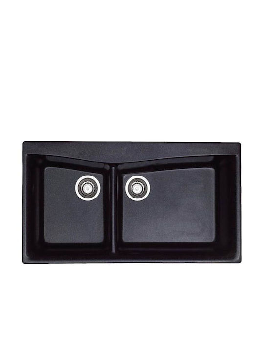 Sanitec Classic Drop-In Kitchen Sink Inox L93xW51cm Granite Sand