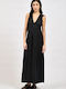 Summer Maxi Dress with Tearing Black