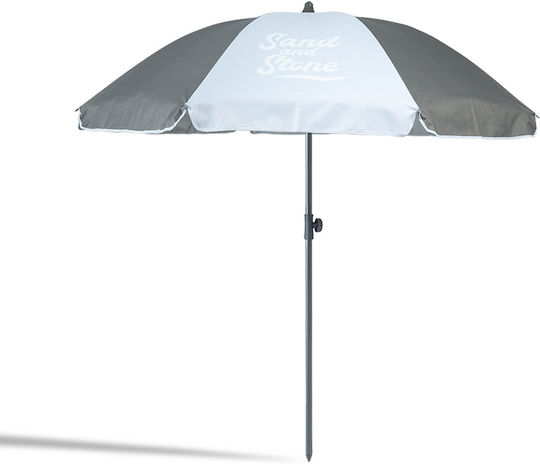 Sand & Stone Folding Beach Umbrella Diameter 1.6m Gray