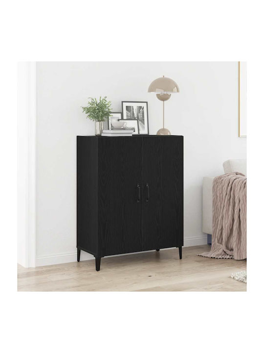 Metal Sideboard Black Oak 69.5x34x90cm