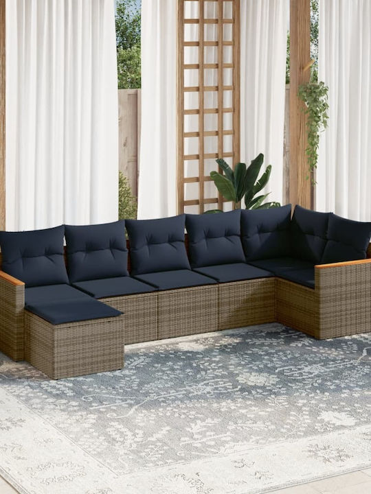 Outdoor Corner Sofa Rattan With Cushions 62x62x...
