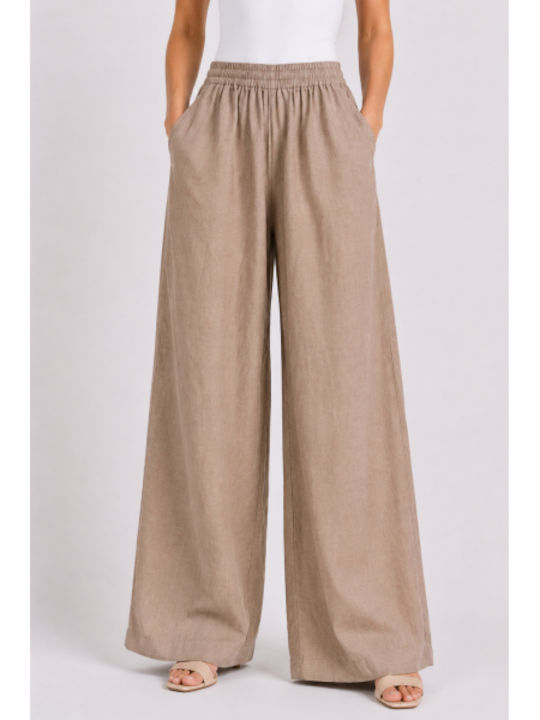 Women's Cotton Pantaloons in Regular Fit Dark Beige SS-JS7200-1-26TR-BEIGE