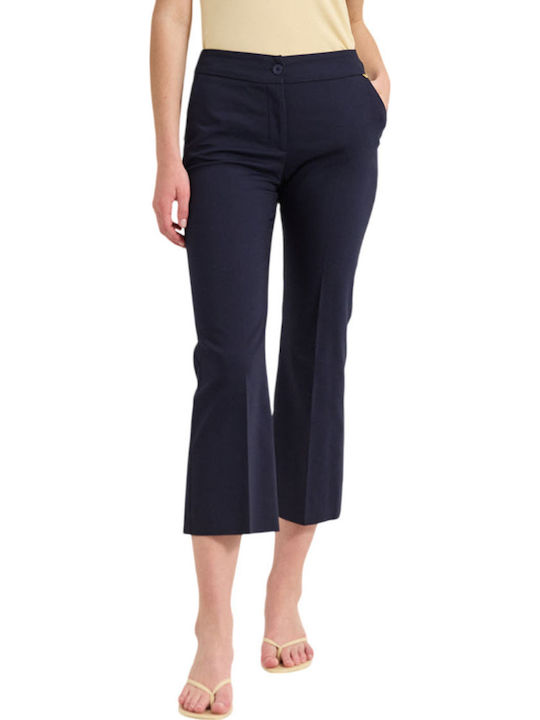 Enzzo Women's Fabric Trousers Navy
