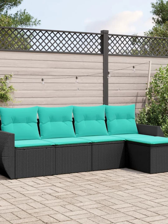 Canapea De Colț Pentru Exterior Din Rattan Cu Perne 55x62x69cm