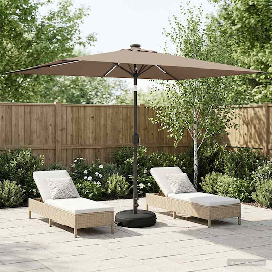 Aluminum Garden Parasol Brown 3x3xHeight 2.35m